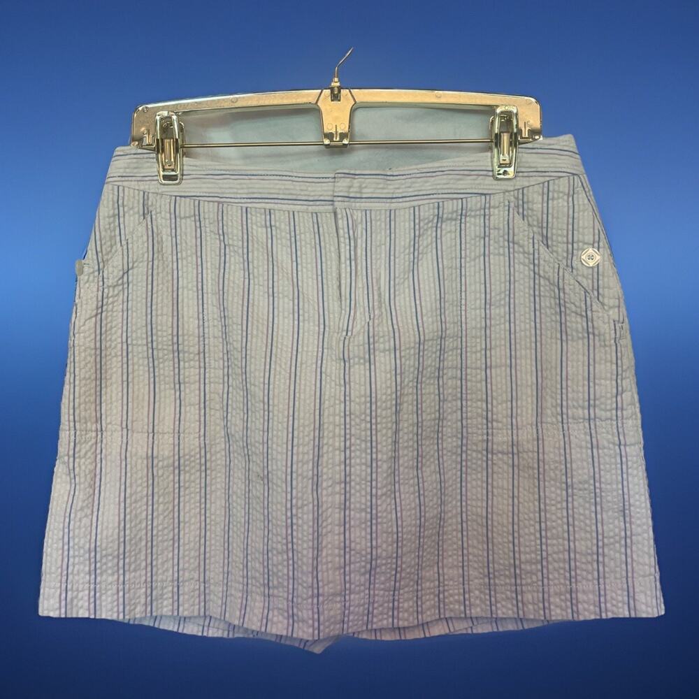 Skort Pickleball Tennis Golf Dockers Size 4 Seersucker 6 Pockets White Red Blue